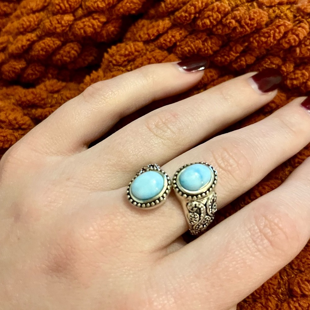 New Larimar Cabochon Ring